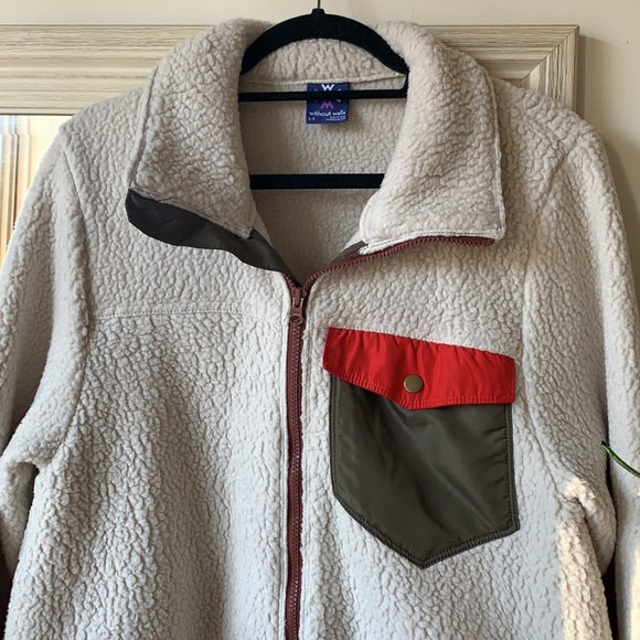 URBAN OUTFITTERS without walls ivory fleece Sherpa jacket (large) ✨ - Picture 2 of 4